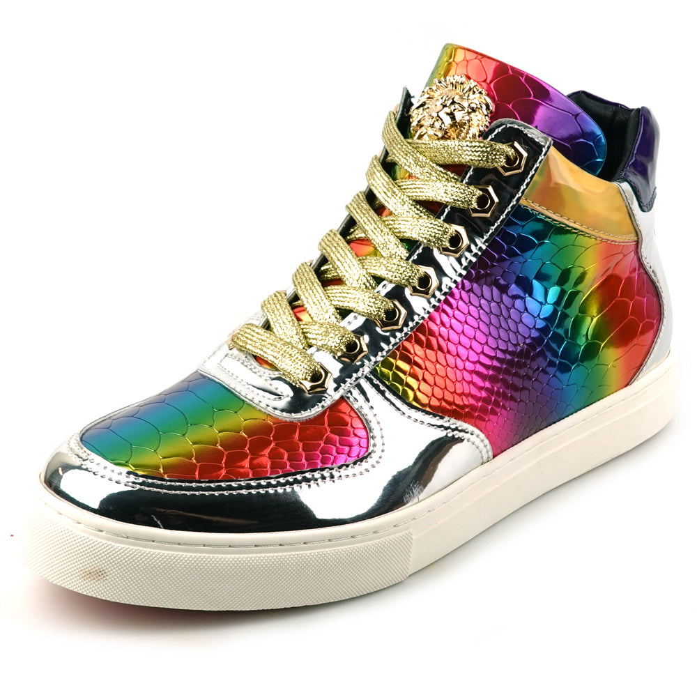 FI-2384 Multi Color Lace up High top Sneaker Encore by Fiesso European Shoe Design