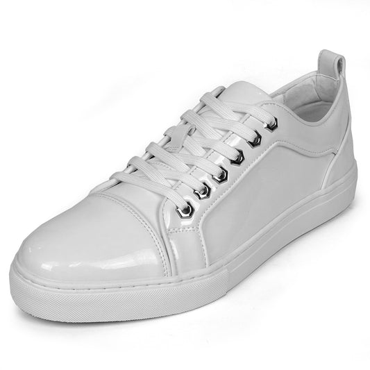 FI-2415-2 White Patent Leather Lace up Sneaker Encore by Fiesso