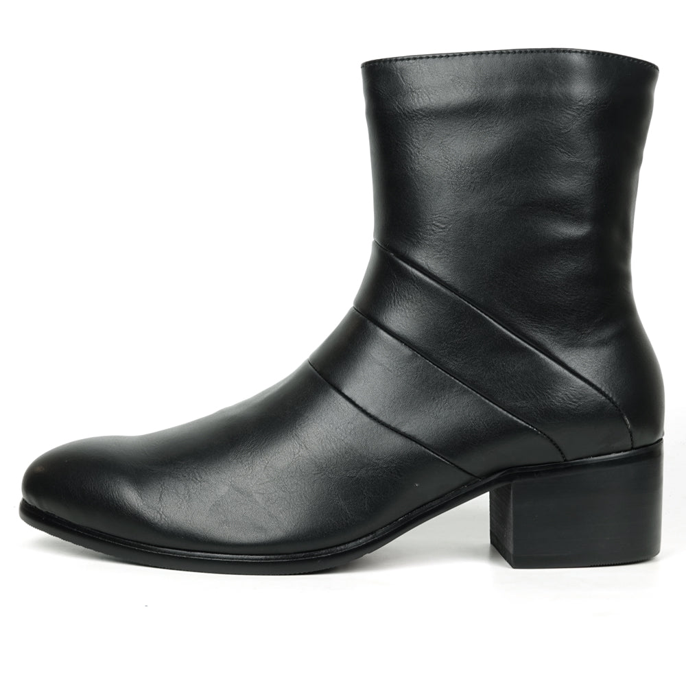 FI-7540 Black Leather Boot High Heel Fiesso by Aurelio Garcia