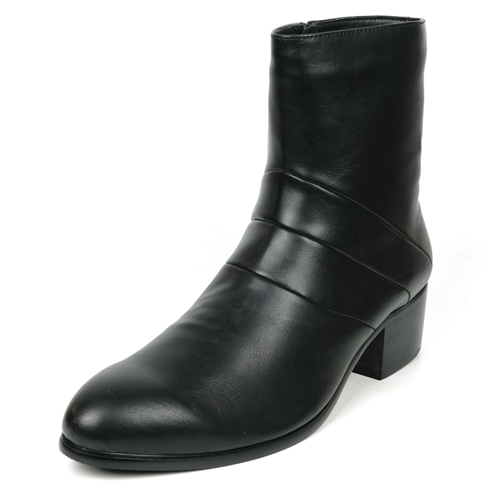 FI-7540 Black Leather Boot High Heel Fiesso by Aurelio Garcia