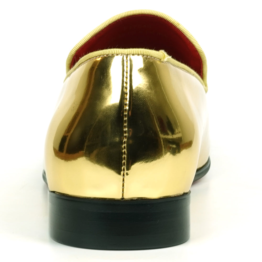 FI-7548 Gold Patent Leather Slip on Loafer Fiesso by Aurelio Garcia