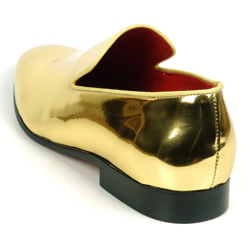 FI-7548 Gold Patent Leather Slip on Loafer Fiesso by Aurelio Garcia