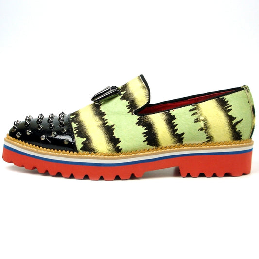 FI-7455 Green Cap Toe Spikes Slip On Fiesso by Aurelio Garcia