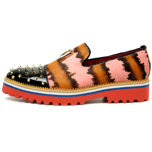 FI-7455 Pink Cap Toe Spikes Slip On Fiesso by Aurelio Garcia