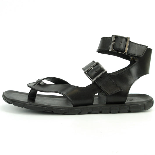 FI-4044 Black Mens Leather Roman Style Sandal Encore by Fiesso