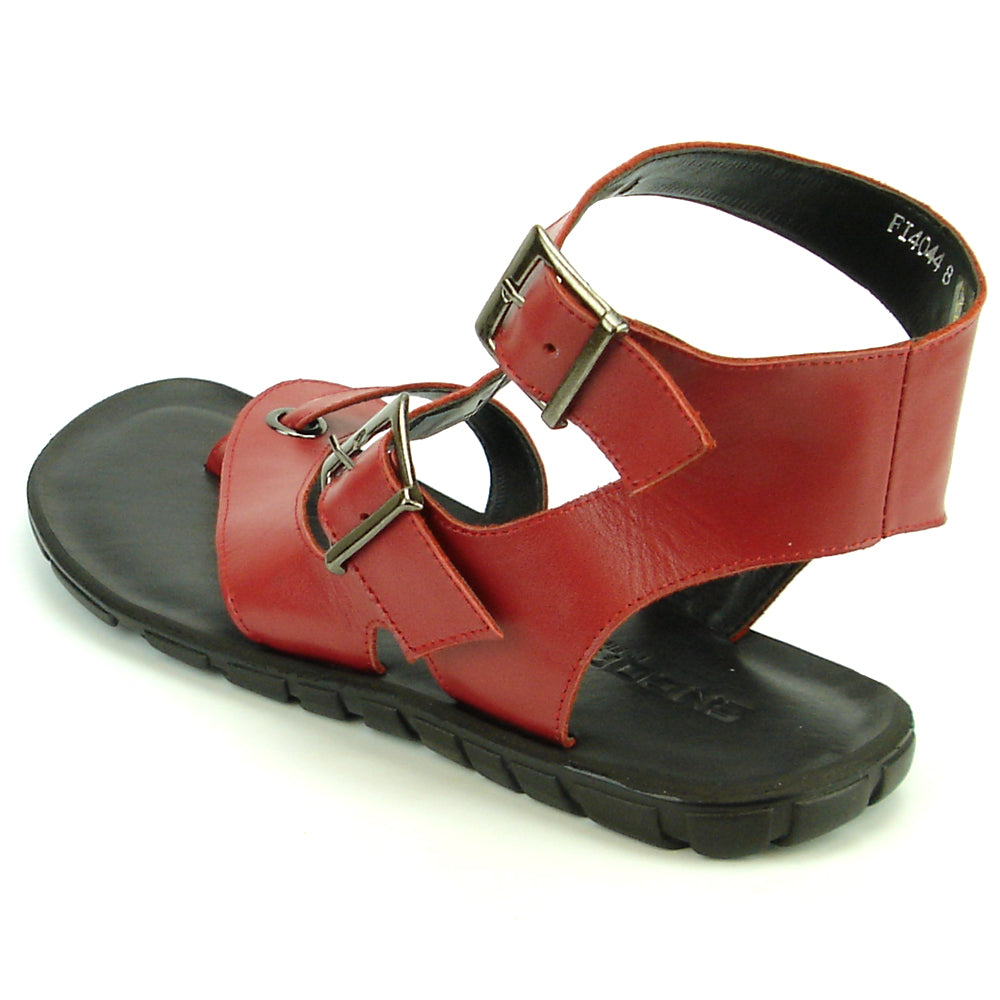 FI-4044 Red Mens Leather Roman Style Sandal Encore by Fiesso