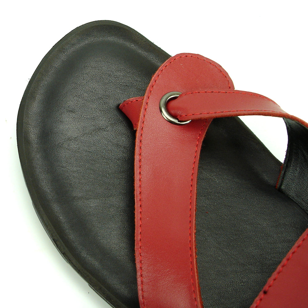 FI-4044 Red Mens Leather Roman Style Sandal Encore by Fiesso