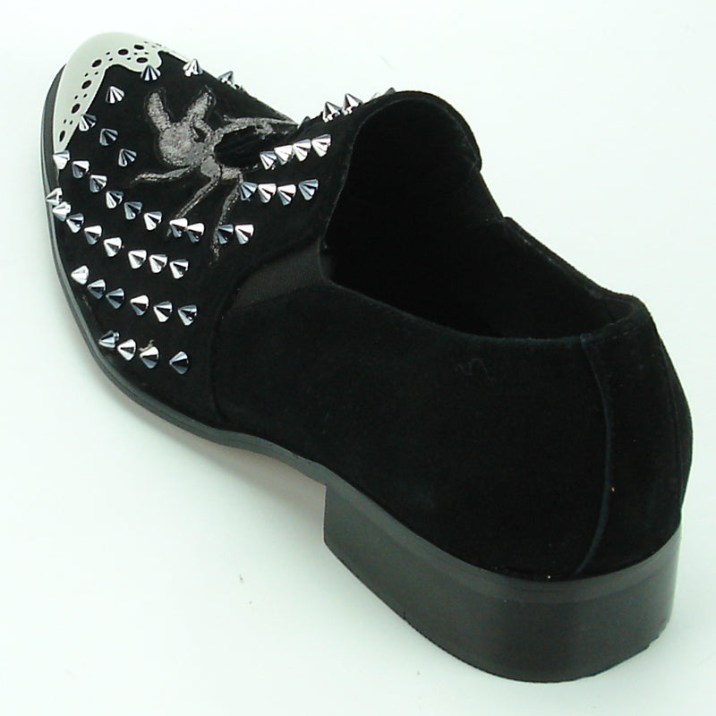 FI-7140 Black Suede with Black Embroidery Fiesso by Aurelio Garcia  Slip on