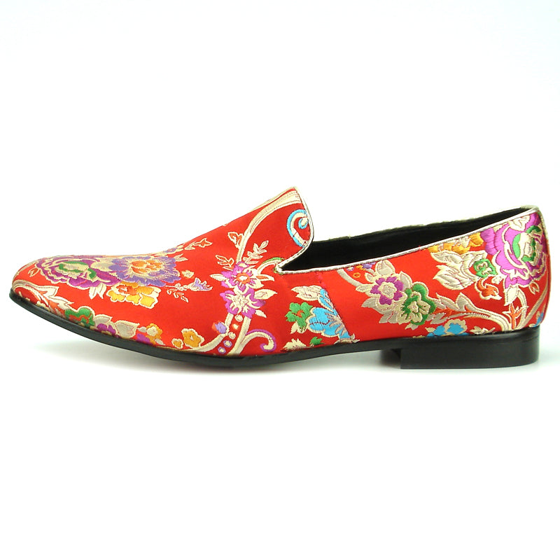 FI-7151 Red Floral Designs Loafer Fiesso by Aurelio Garcia