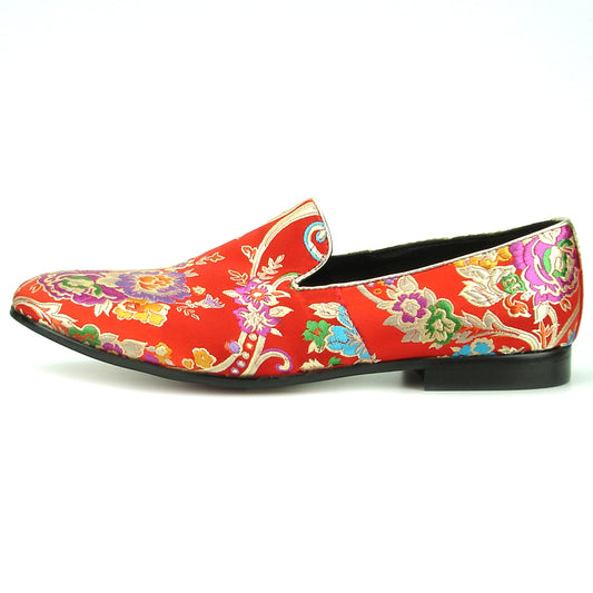 FI-7151 Red Floral Designs Loafer Fiesso by Aurelio Garcia