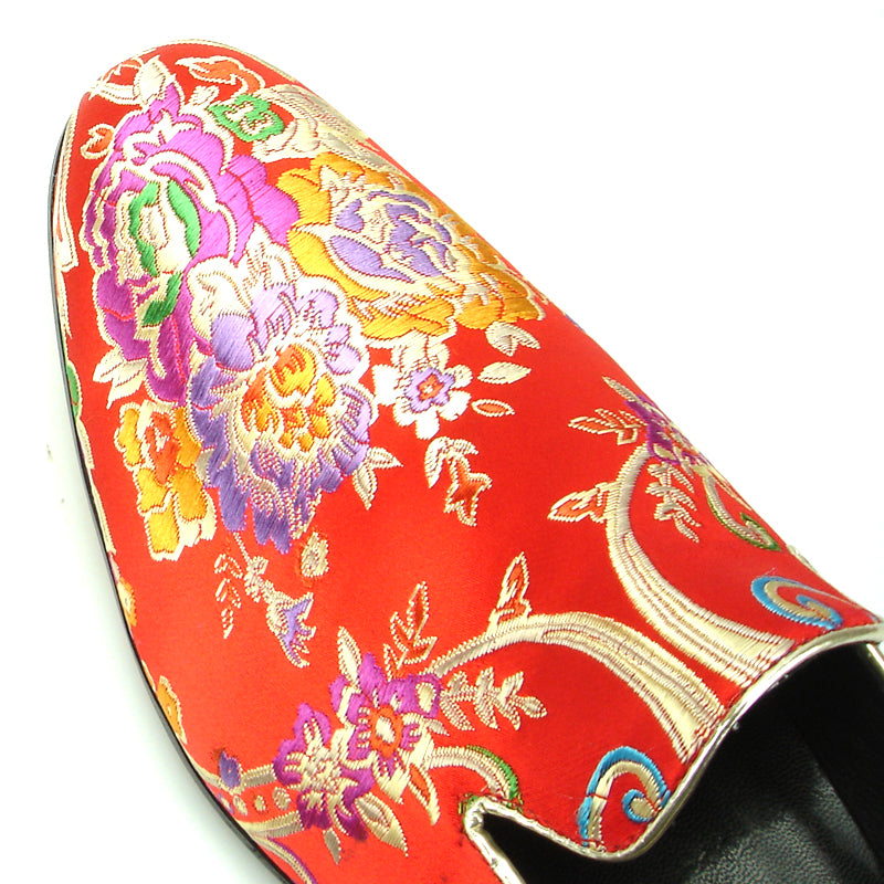 FI-7151 Red Floral Designs Loafer Fiesso by Aurelio Garcia