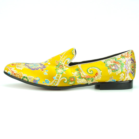 FI-7151 Yellow Floral Designs Loafer Fiesso by Aurelio Garcia