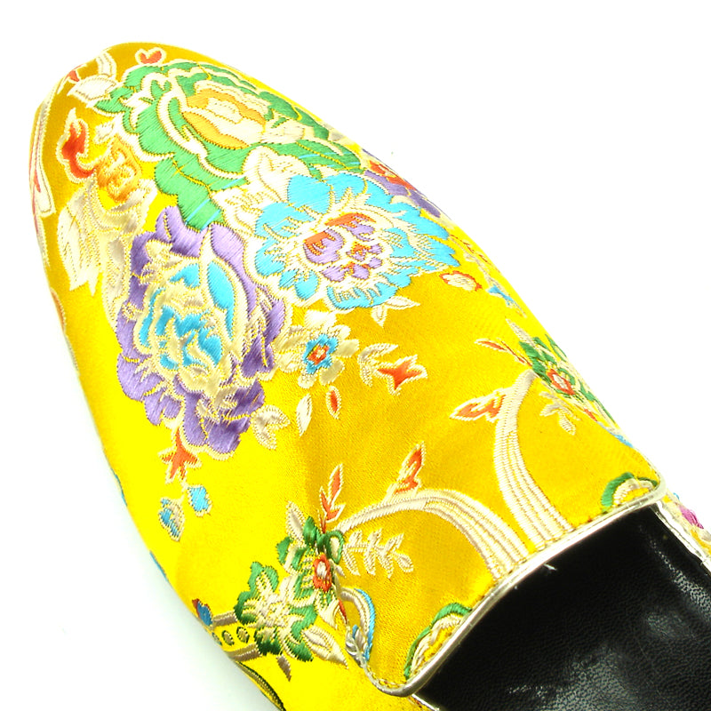 FI-7151 Yellow Floral Designs Loafer Fiesso by Aurelio Garcia