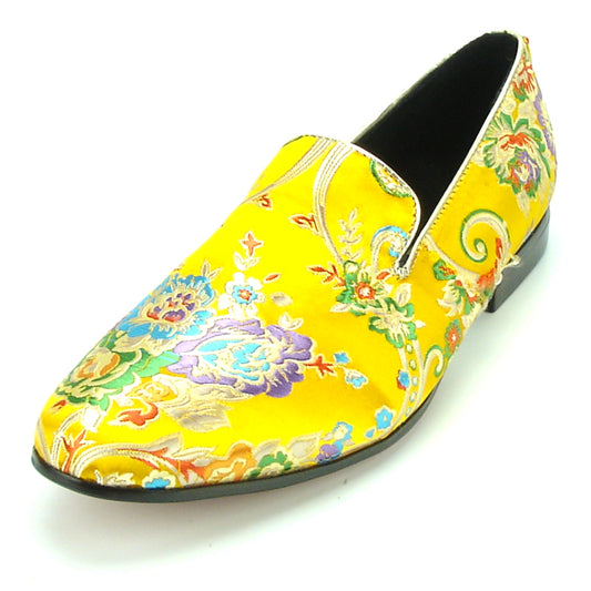 FI-7151 Yellow Floral Designs Loafer Fiesso by Aurelio Garcia