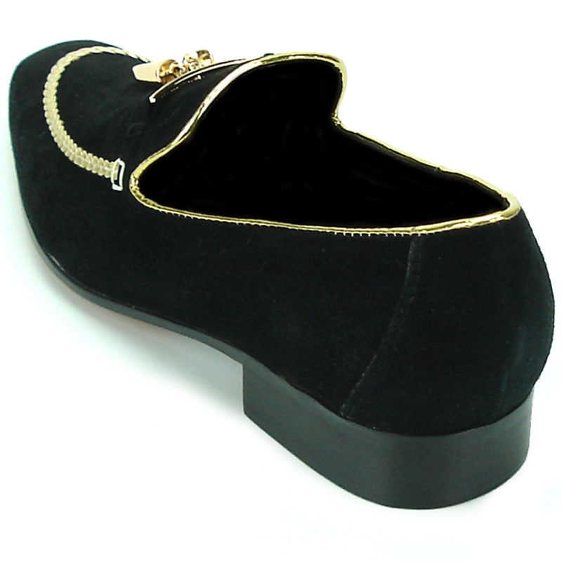 FI-7157 Black Suede with Gold Metal Tassel Fiesso by Aurelio Garcia