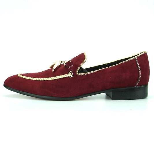 FI-7157 Burgundy Suede with Gold Metal Tassel Fiesso by Aurelio Garcia