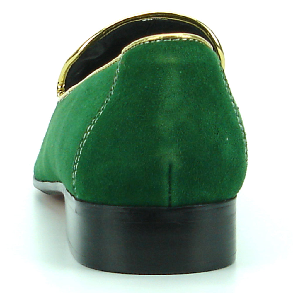 FI-7157 Green Suede with Gold Metal Tassel Fiesso by Aurelio Garcia