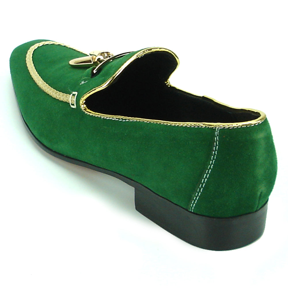 FI-7157 Green Suede with Gold Metal Tassel Fiesso by Aurelio Garcia