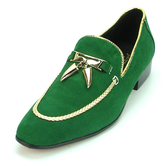 FI-7157 Green Suede with Gold Metal Tassel Fiesso by Aurelio Garcia