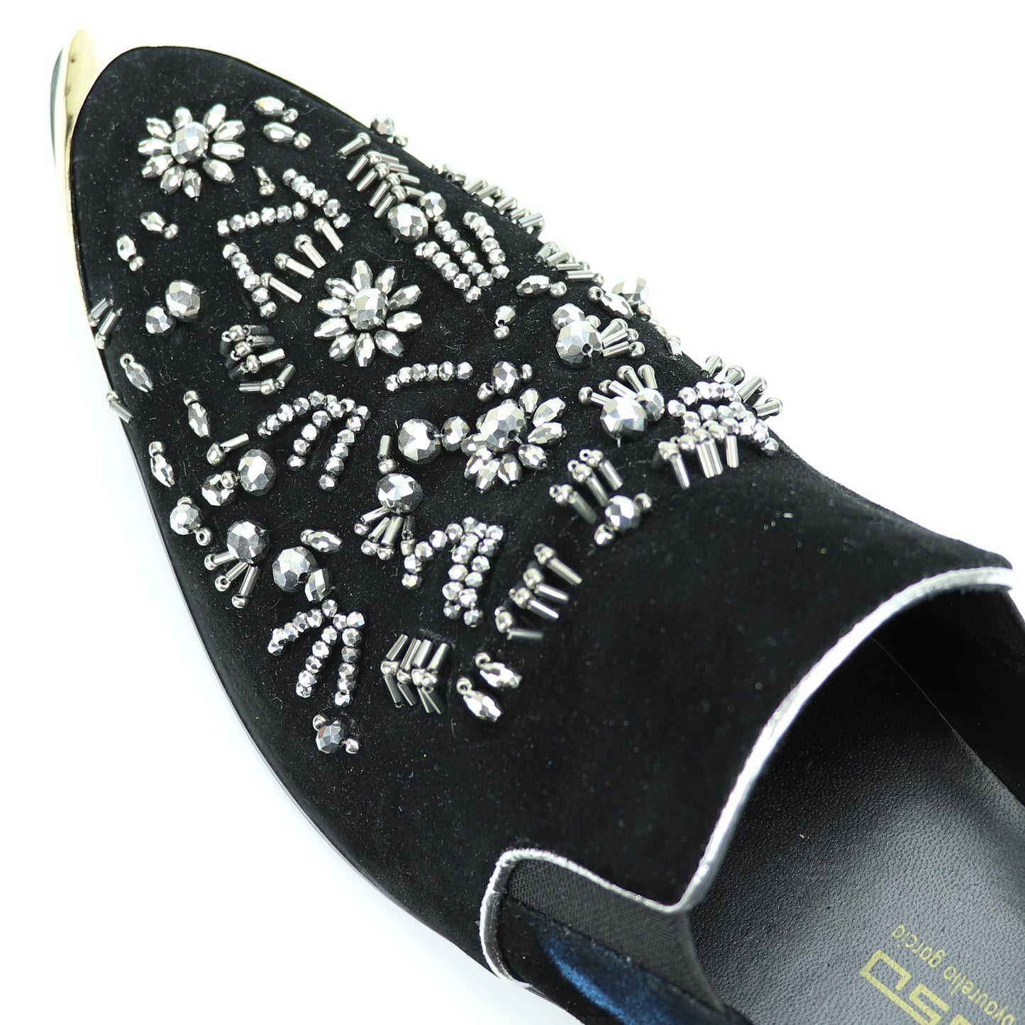 FI-7235 Black Slip on With Gold Metal Tip Fiesso by Aurelio Garcia