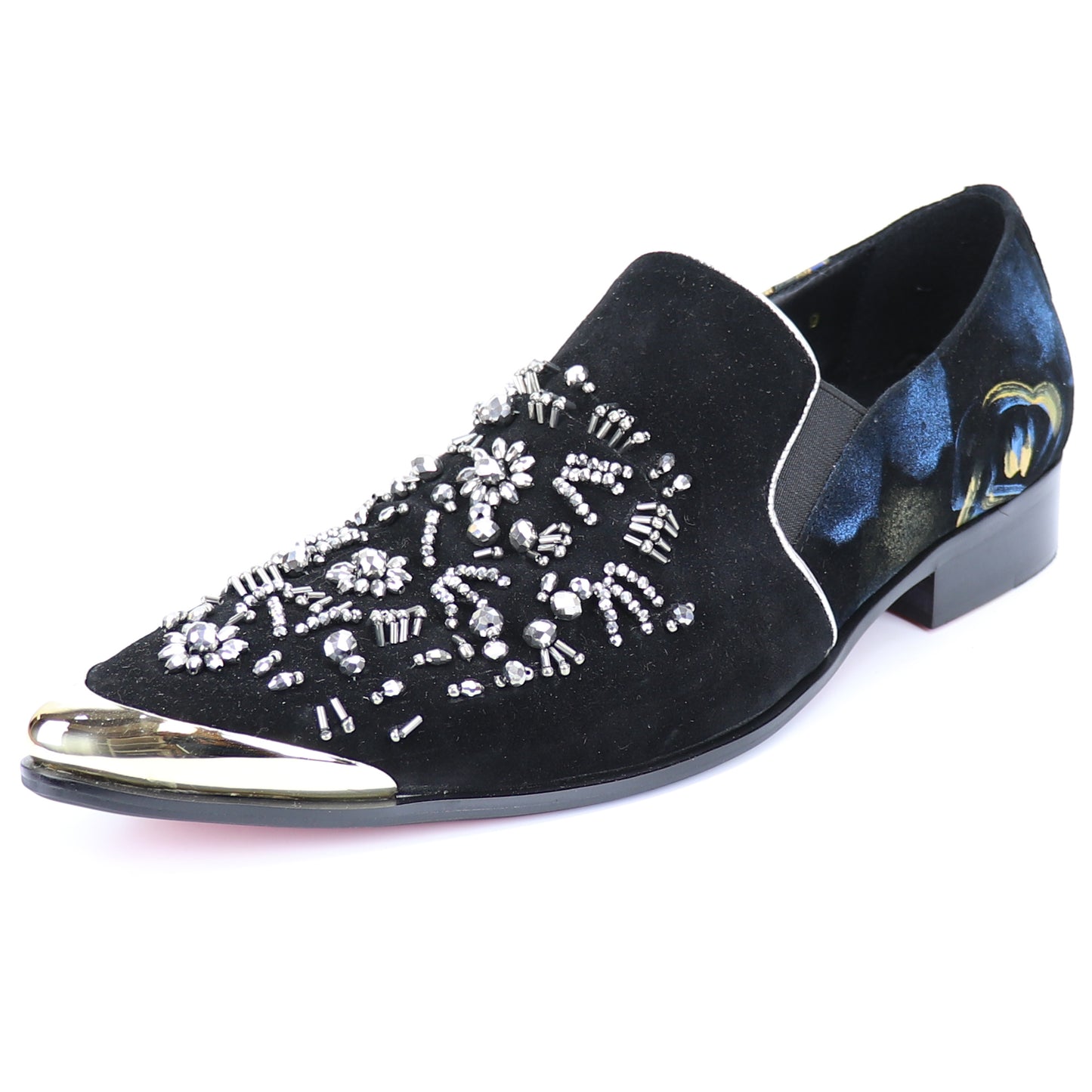 FI-7235 Black Slip on With Gold Metal Tip Fiesso by Aurelio Garcia