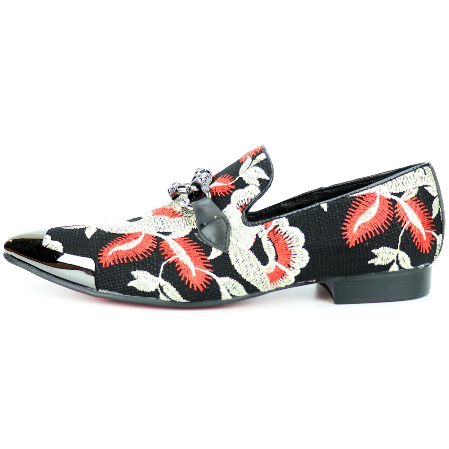 FI-7253 Black Multicolor Embroidered Slip on Metal Tip Fiesso by Aurelio Garcia