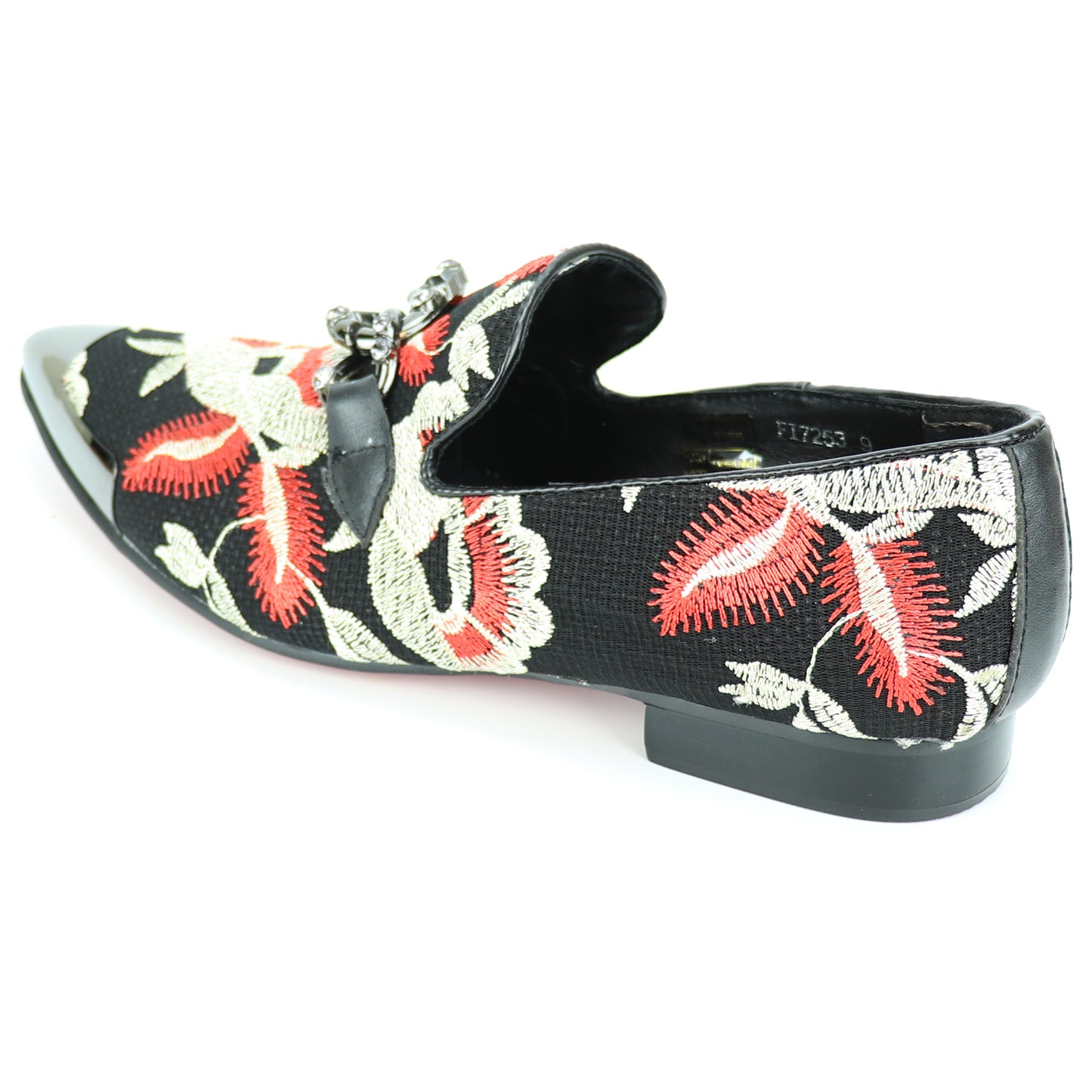 FI-7253 Black Multicolor Embroidered Slip on Metal Tip Fiesso by Aurelio Garcia