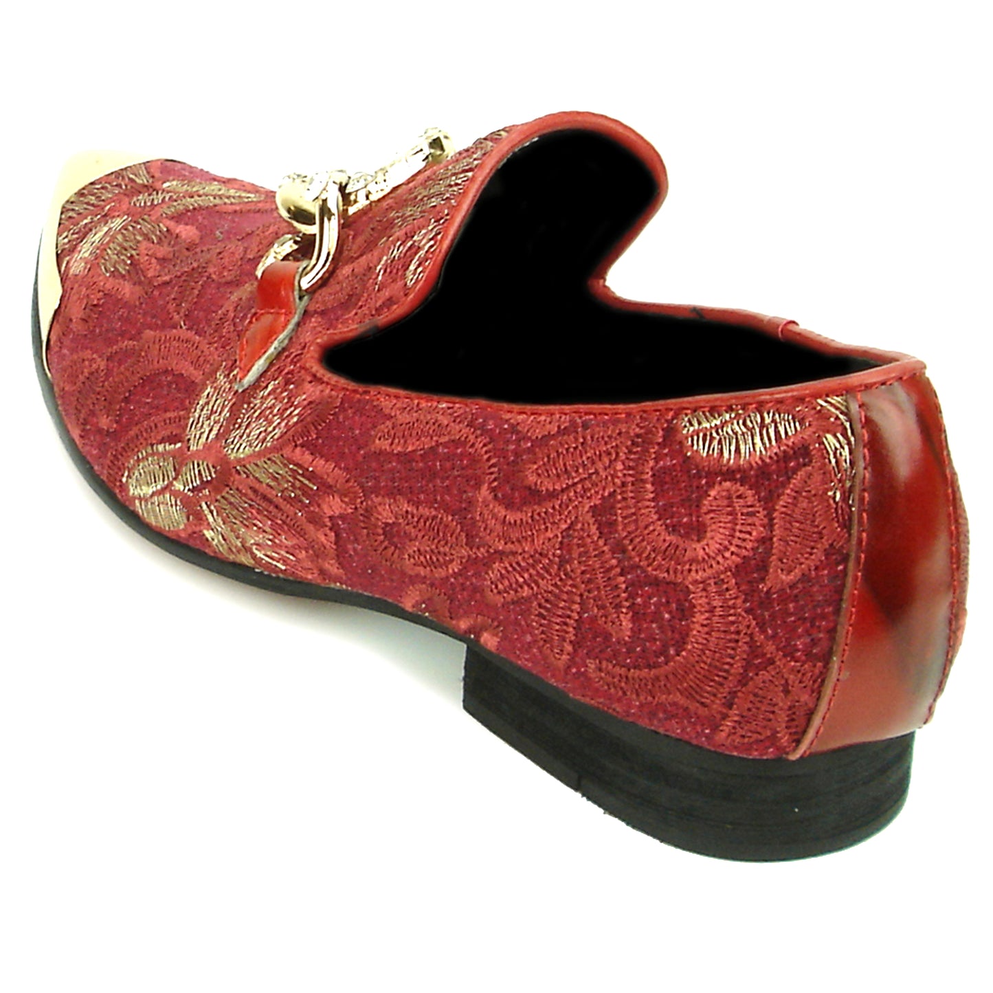 FI-7253 Red Embroidered Slip on Metal Tip Fiesso by Aurelio Garcia