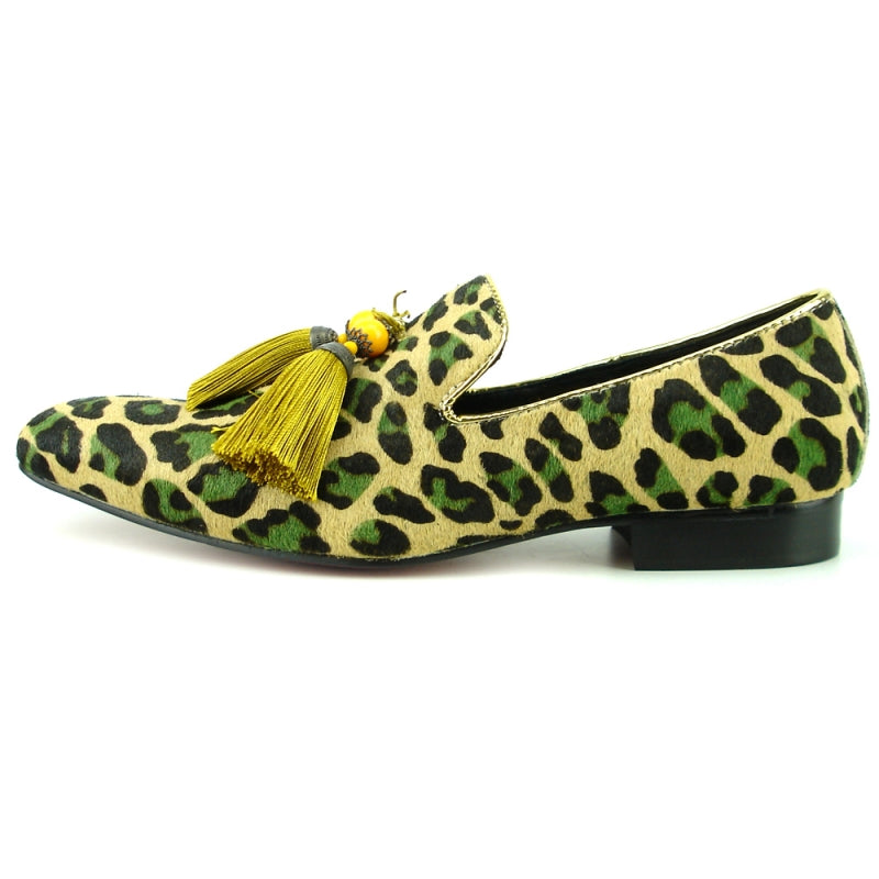 FI-7254 Leopard pony hair with Yellow Tassel Fiesso by Aurelio Garcia