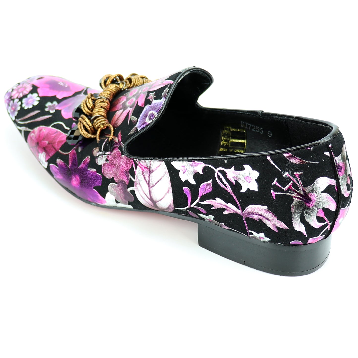 FI-7255 Black/Purple Leather Slip on Loafer Fiesso by Aurelio Garcia