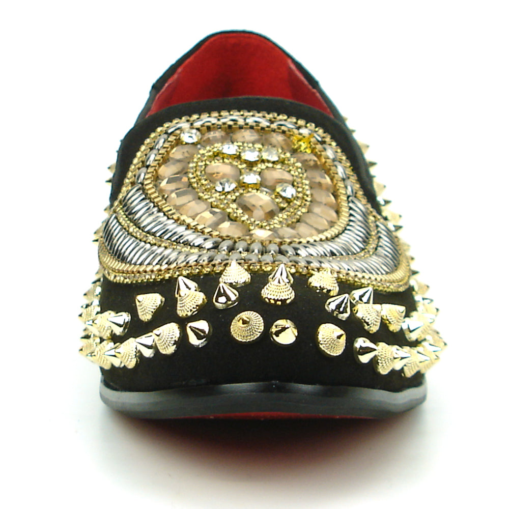 FI-7500 Suede Suede Diamonds Gold Spikes Fiesso by Aurelio Garcia