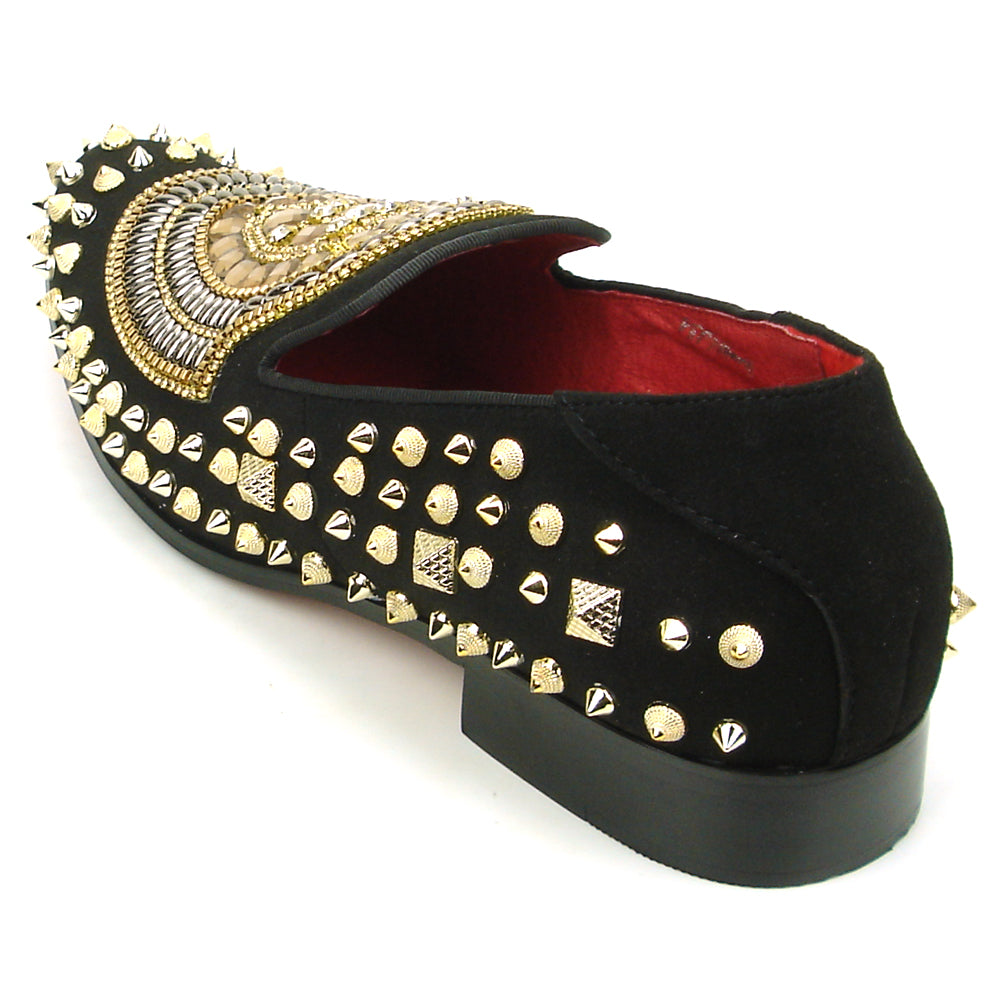 FI-7500 Suede Suede Diamonds Gold Spikes Fiesso by Aurelio Garcia