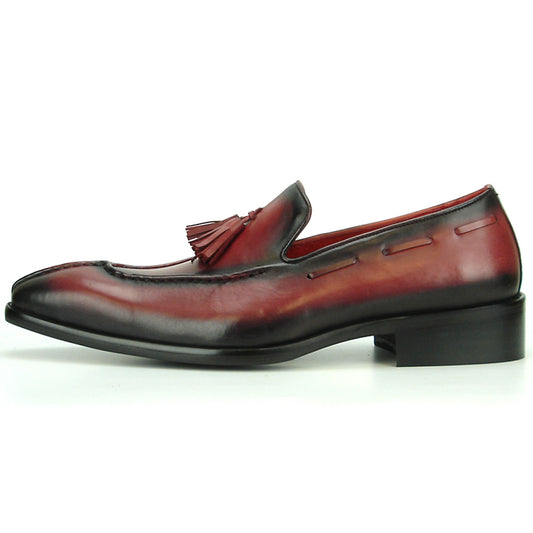 FI-8701 Burgundy Leather Slip on with Tassel Fiesso by Aurelio Garcia