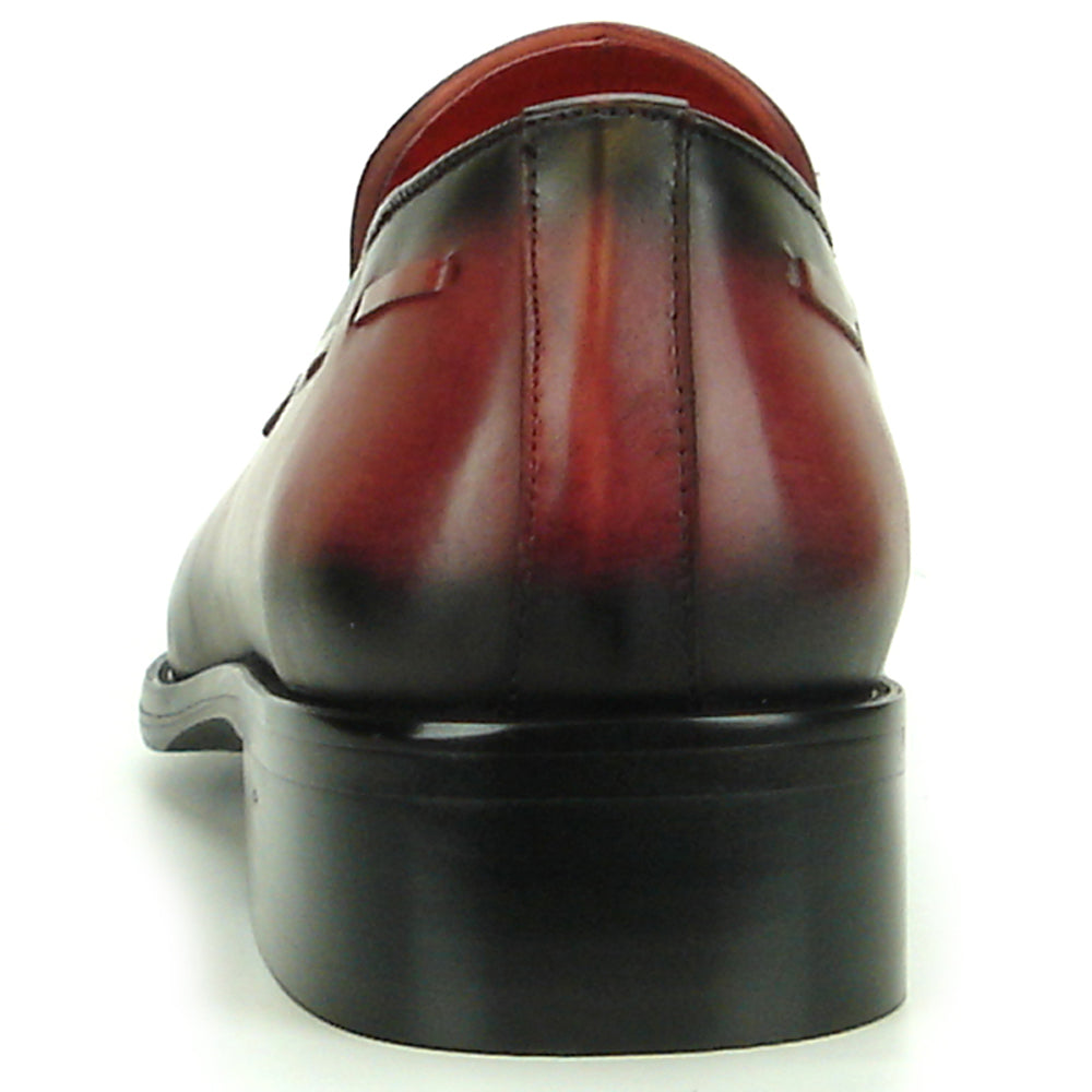 FI-8701 Burgundy Leather Slip on with Tassel Fiesso by Aurelio Garcia