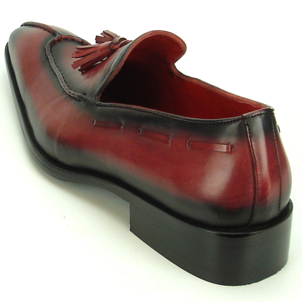 FI-8701 Burgundy Leather Slip on with Tassel Fiesso by Aurelio Garcia