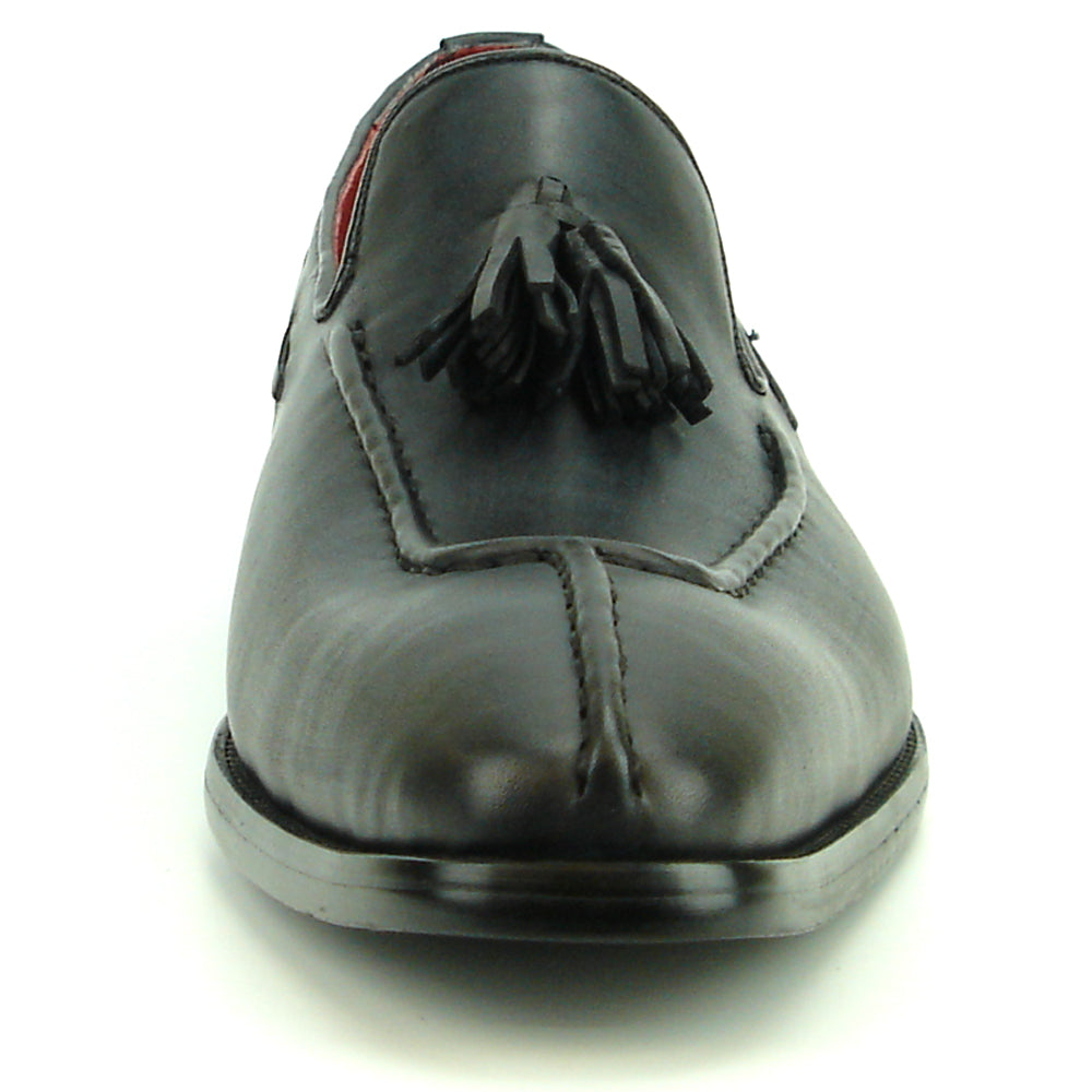 FI-8701 Black Leather Slip on with Tassel Fiesso by Aurelio Garcia