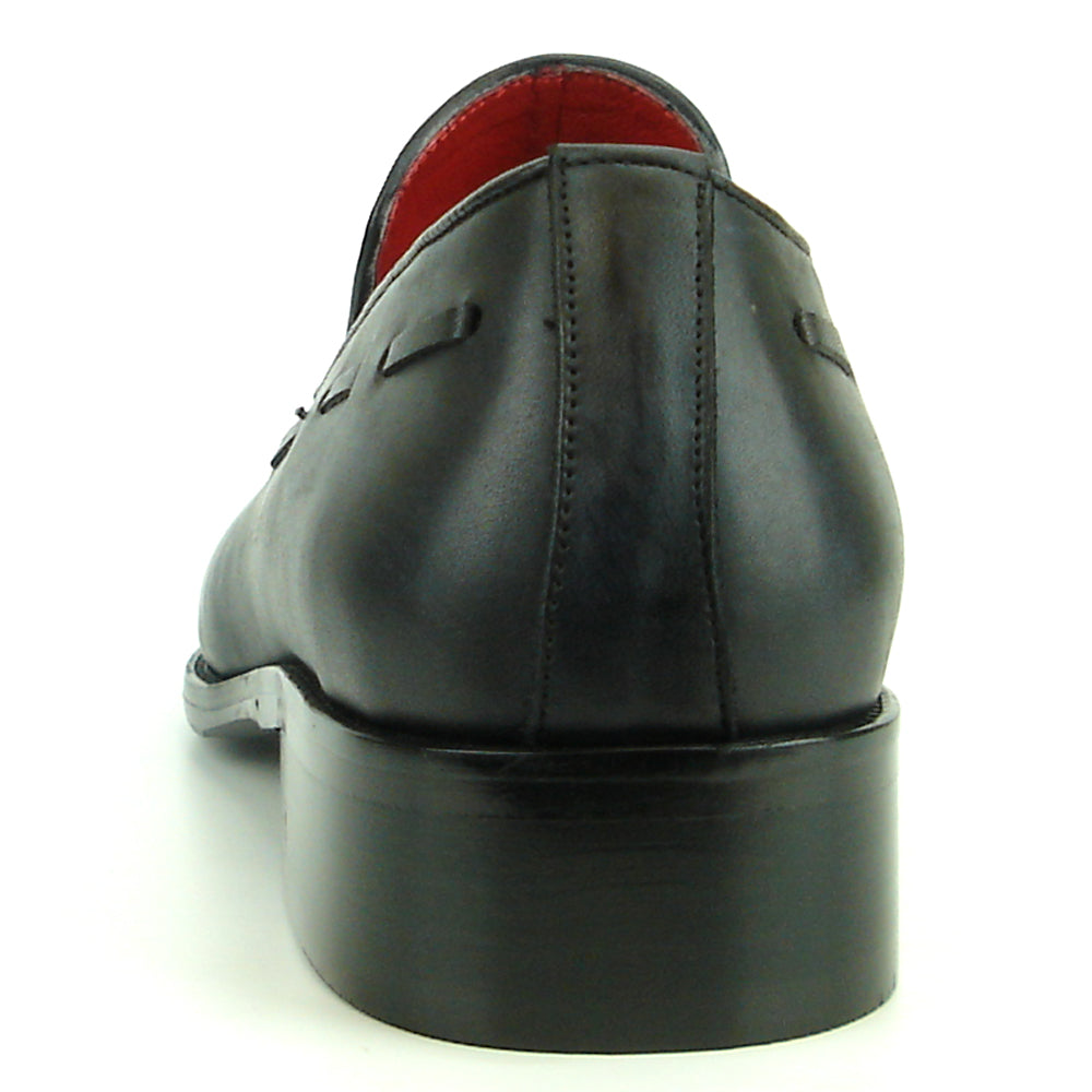 FI-8701 Black Leather Slip on with Tassel Fiesso by Aurelio Garcia