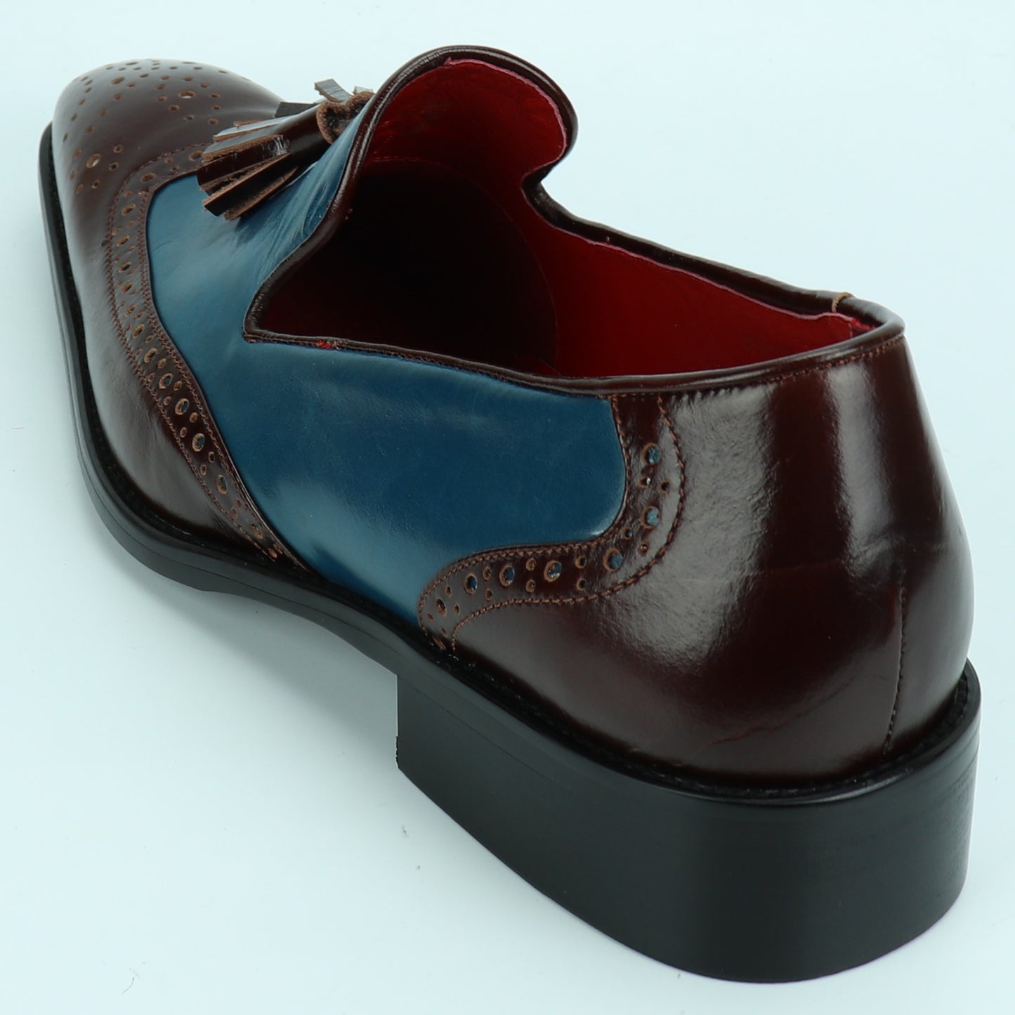 FI-8705 Burgundy Blue Wing Tip With Tassel Encore by Fiesso