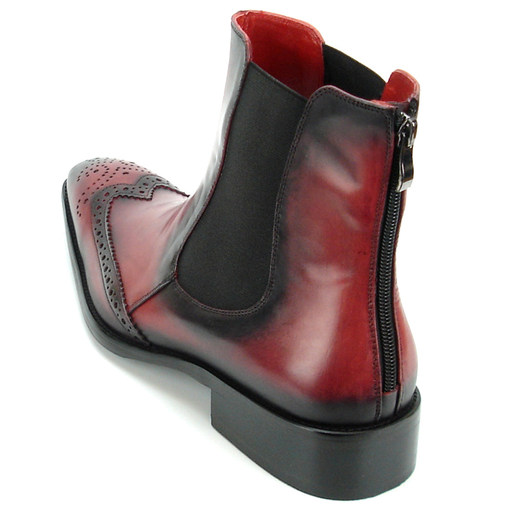 FI-8708 Burgundy Leather Wing Tip Boot Fiesso by Aurelio Garcia