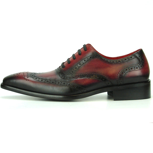 FI-8710 Genuine Burgundy Leather Wing Tip Lace up Encore by Fiesso