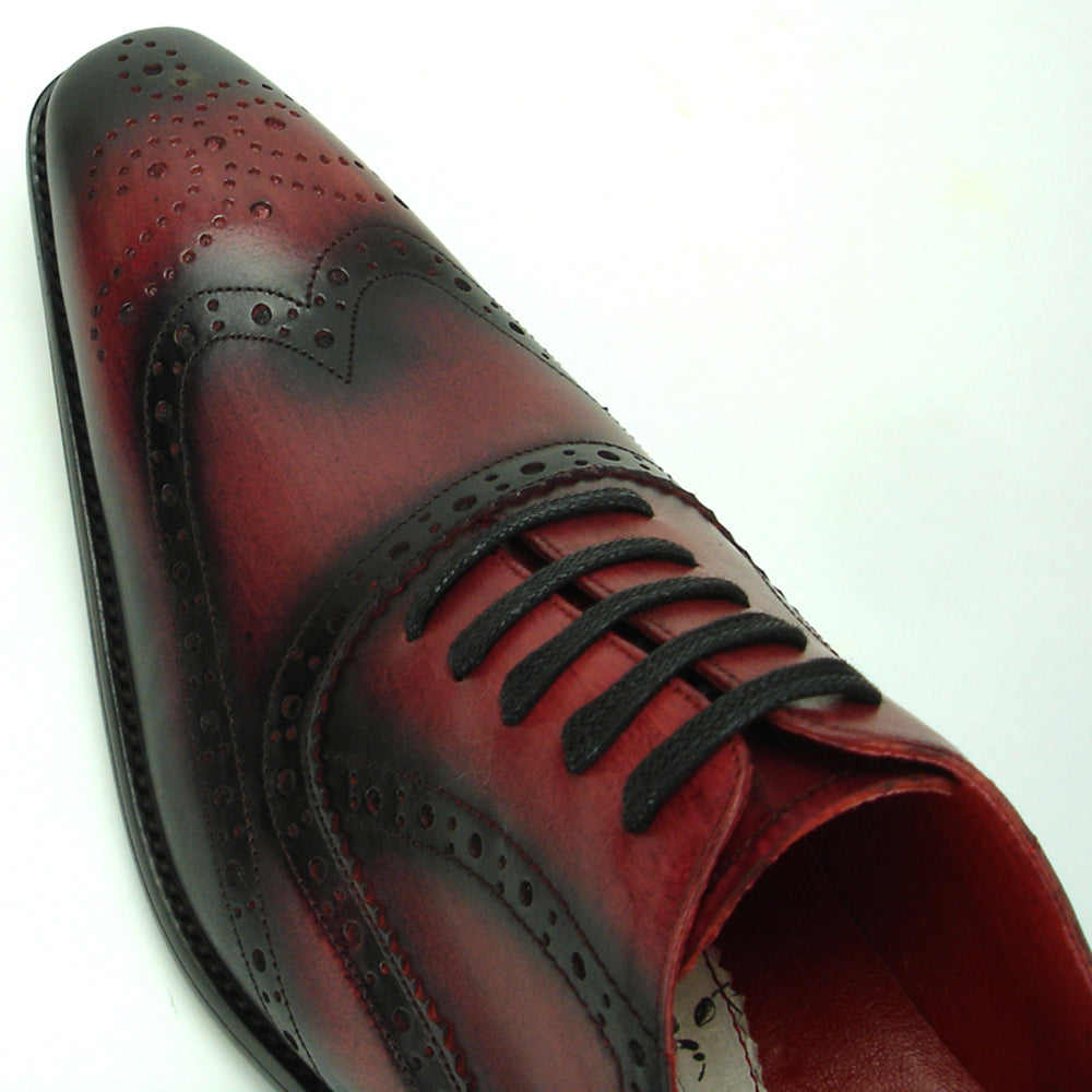 FI-8710 Genuine Burgundy Leather Wing Tip Lace up Encore by Fiesso