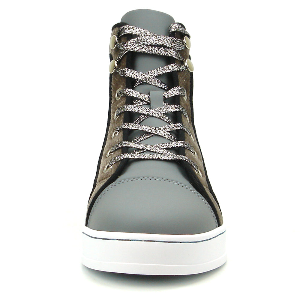 FI-2348 Grey High top Sneaker Gold Spikes Encore by Fiesso