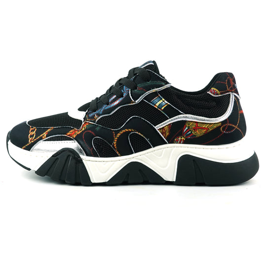 FI-2404 Black Multi Color Lane up Sneaker Encore by Fiesso