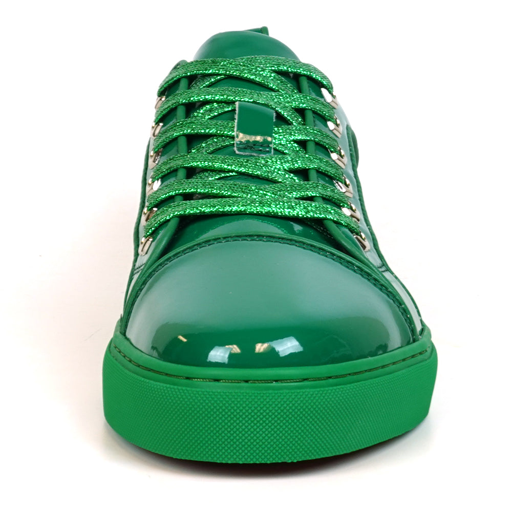 FI-2415-2 Green Patent Leather Lace up Sneaker Encore by Fiesso