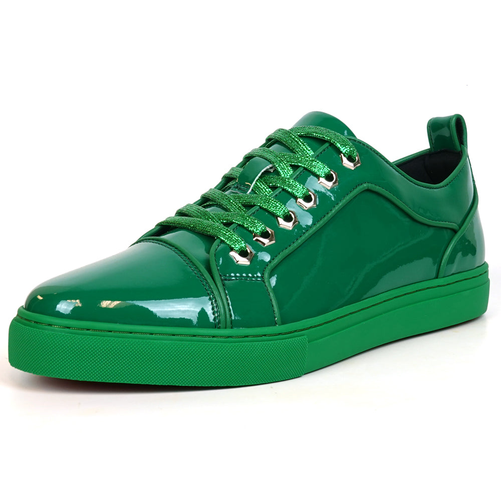 FI-2415-2 Green Patent Leather Lace up Sneaker Encore by Fiesso