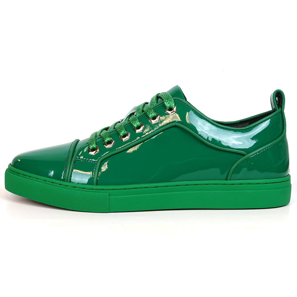 FI-2415-2 Green Patent Leather Lace up Sneaker Encore by Fiesso