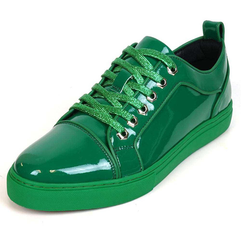 FI-2415-2 Green Patent Leather Lace up Sneaker Encore by Fiesso