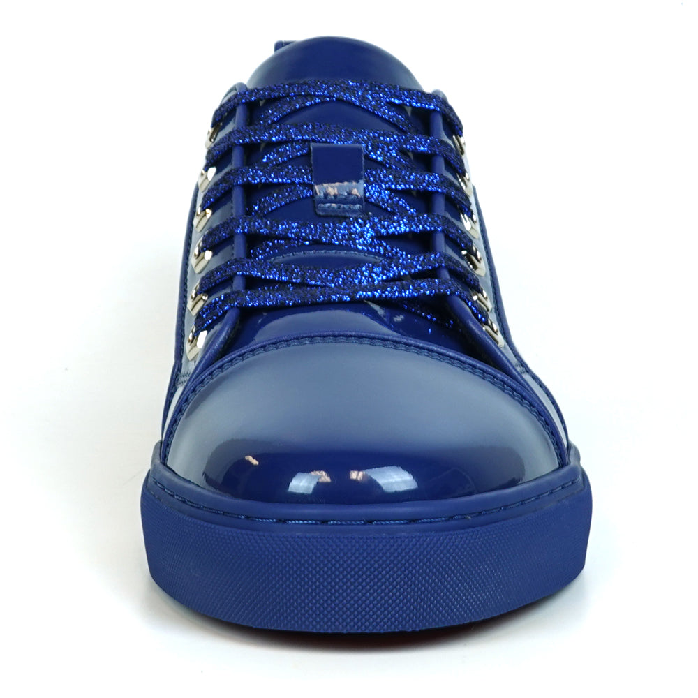 FI-2415-2 Navy Patent Leather Lace up Sneaker Encore by Fiesso