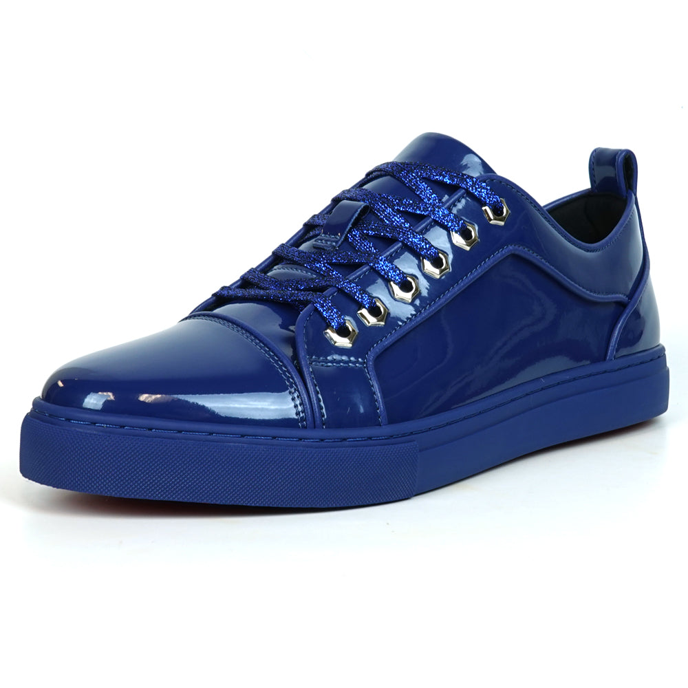 FI-2415-2 Navy Patent Leather Lace up Sneaker Encore by Fiesso