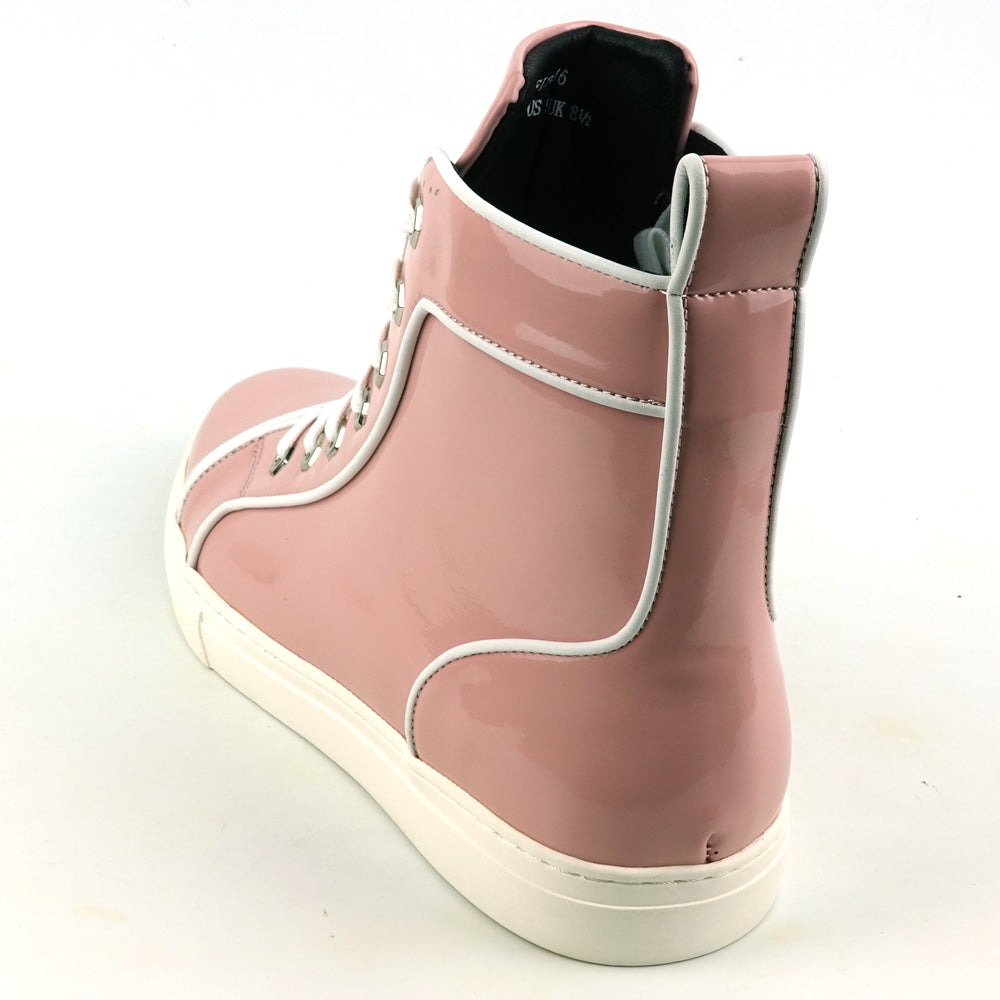 FI-2416 Pink Patent Leather Lace up High top Sneaker Encore by Fiesso
